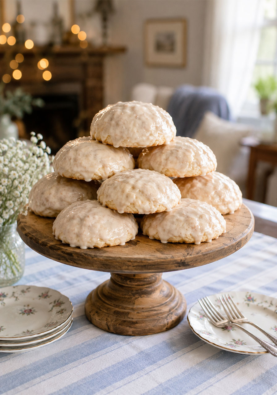 Southern tea cakes displayed on a dessert table for a party