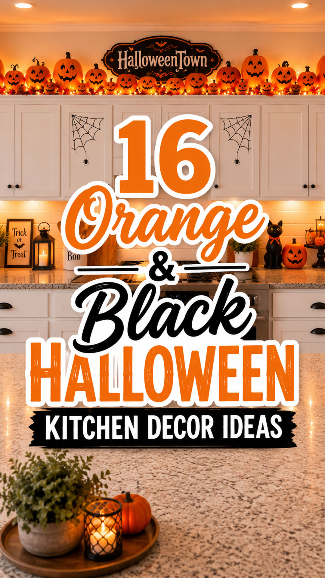 16 Orange & Black Halloween Kitchen Decor Ideas