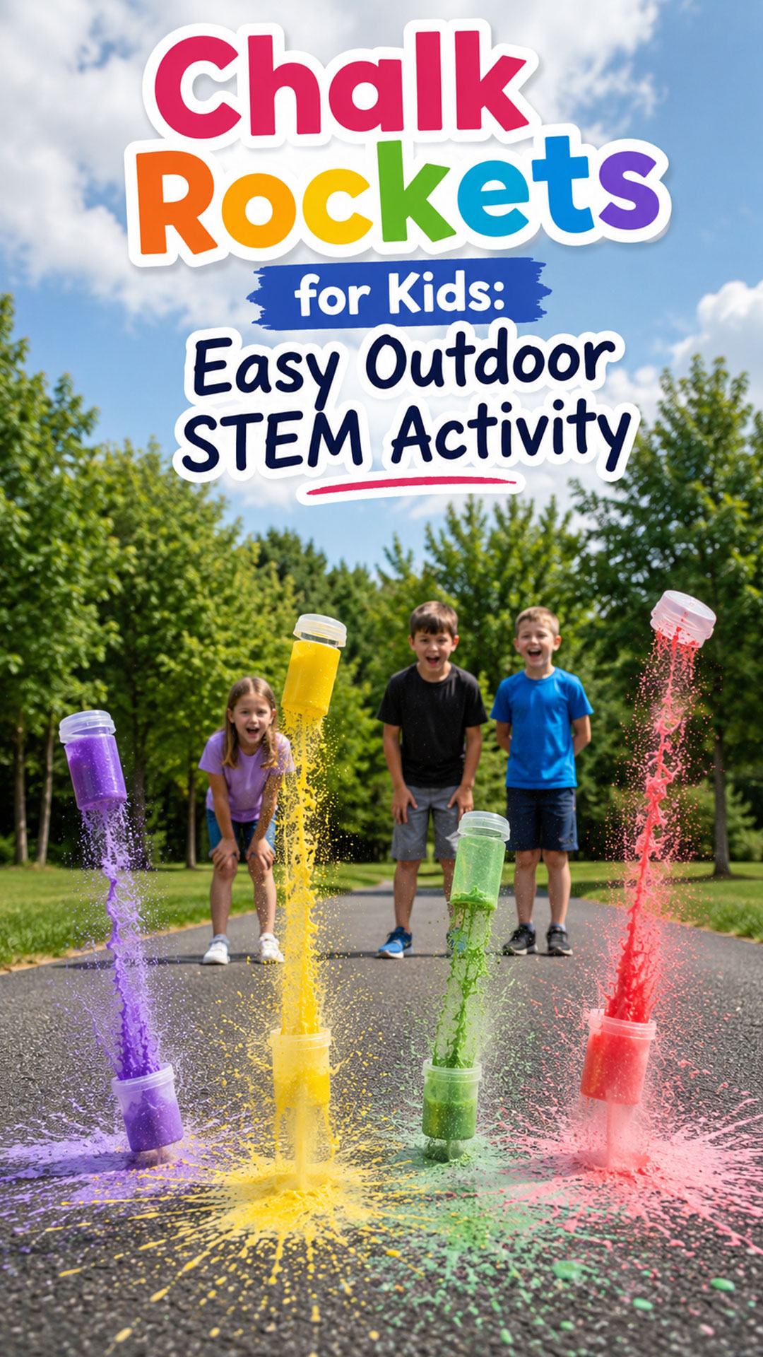 Chalk Rockets for Kids: Easy Outdoor STEM Activity