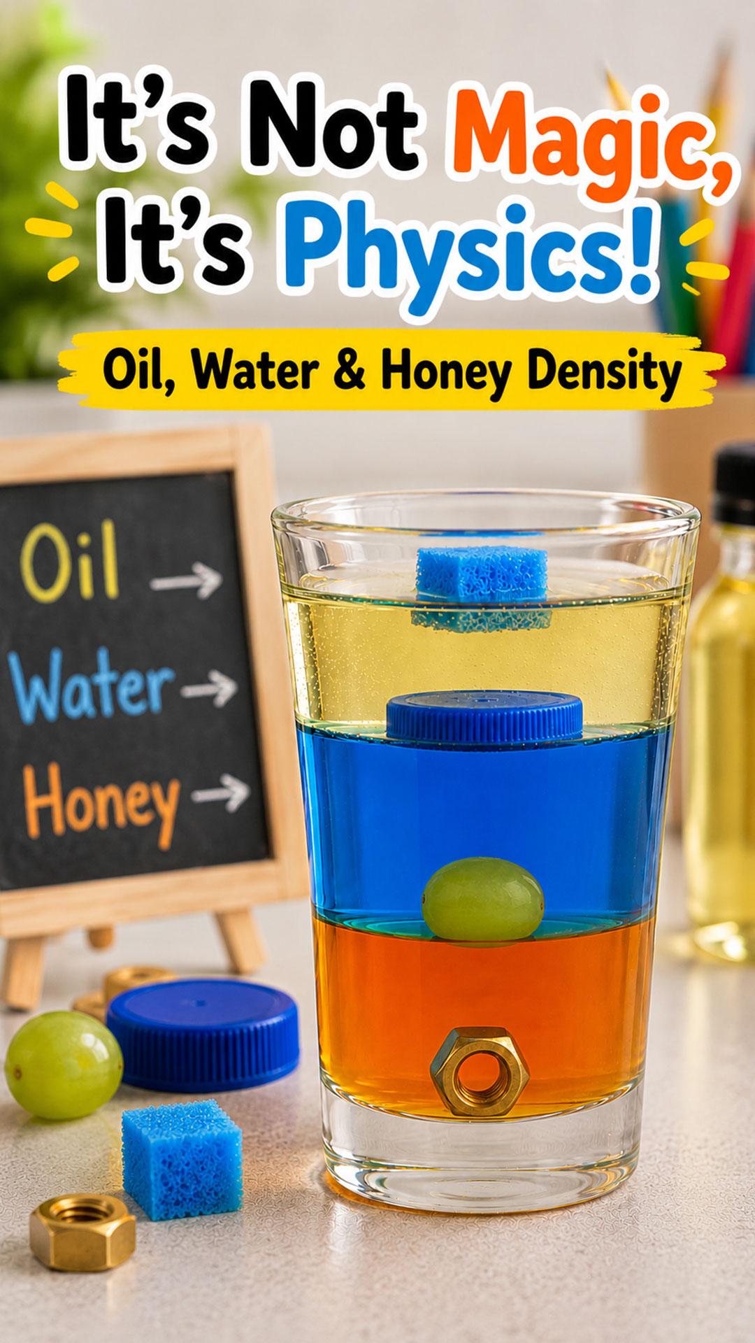 It's Not Magic, It's Physics! Oil, Water & Honey Density