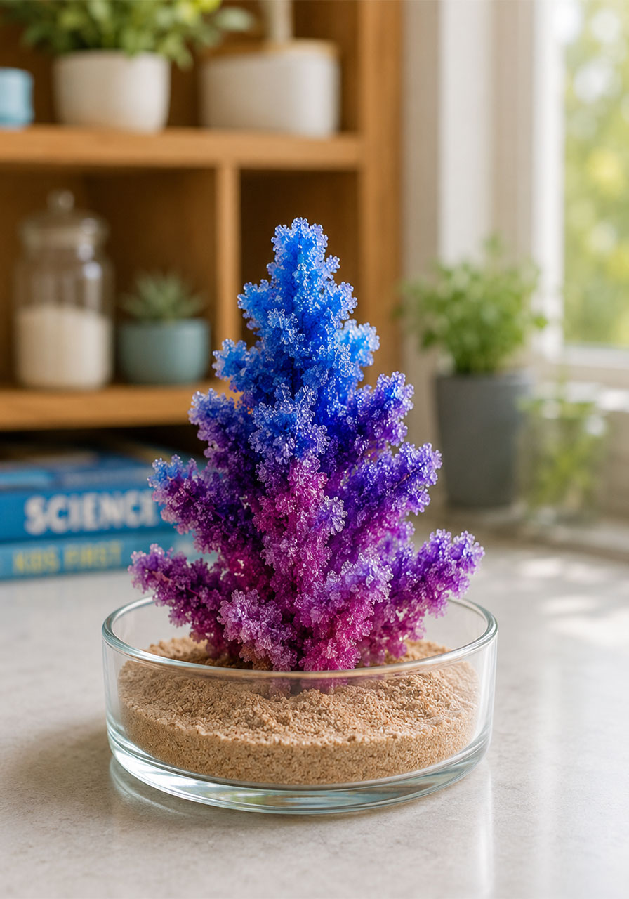Finished baking soda crystal tree ready to enjoy or display