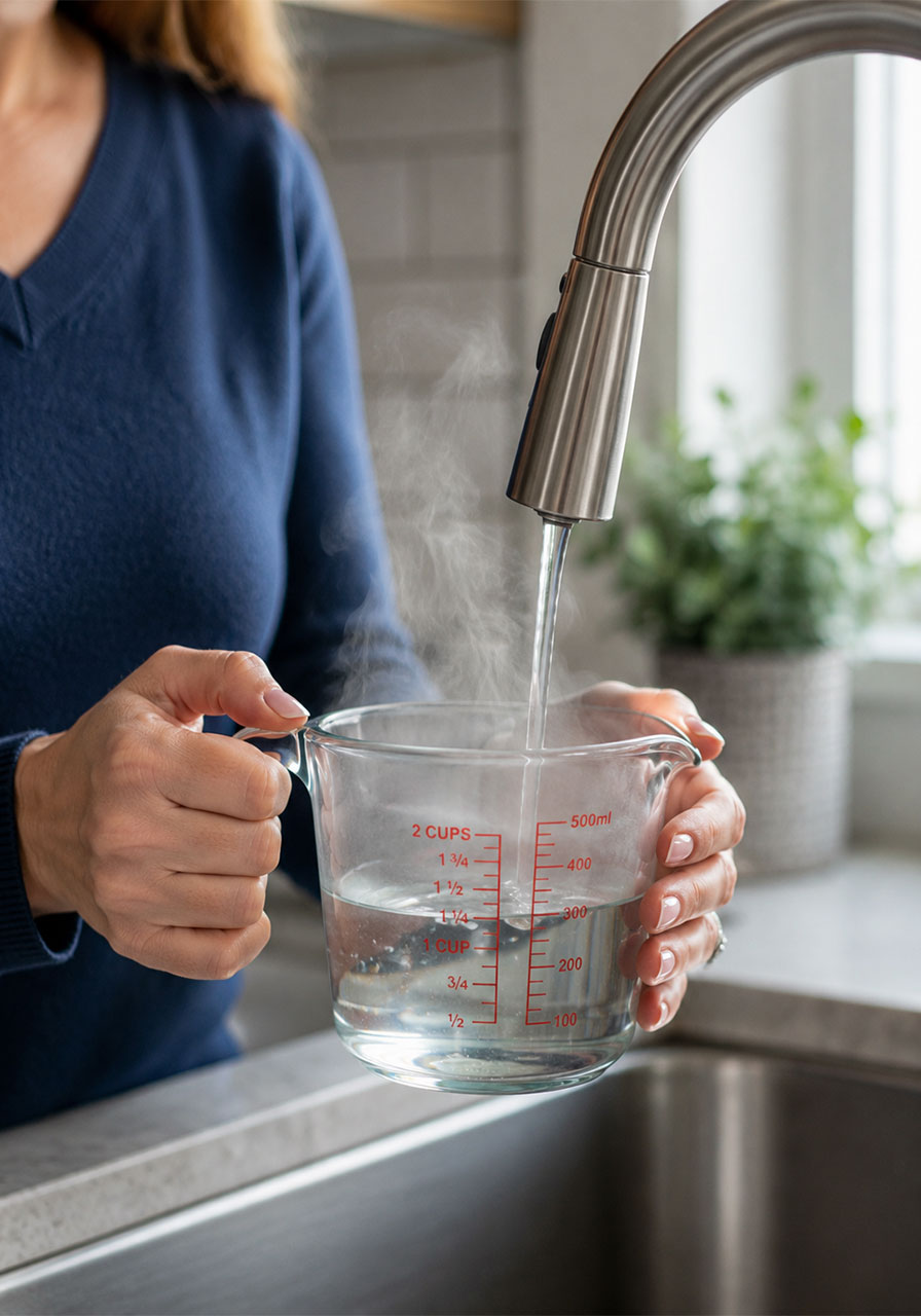 Warming water for the baking soda growing tree solution