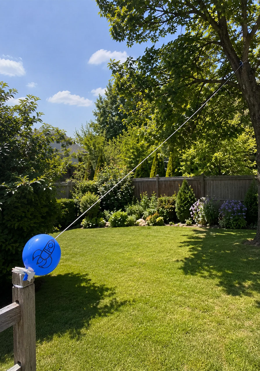 Testing a balloon rocket on an uphill incline as a STEM extension activity