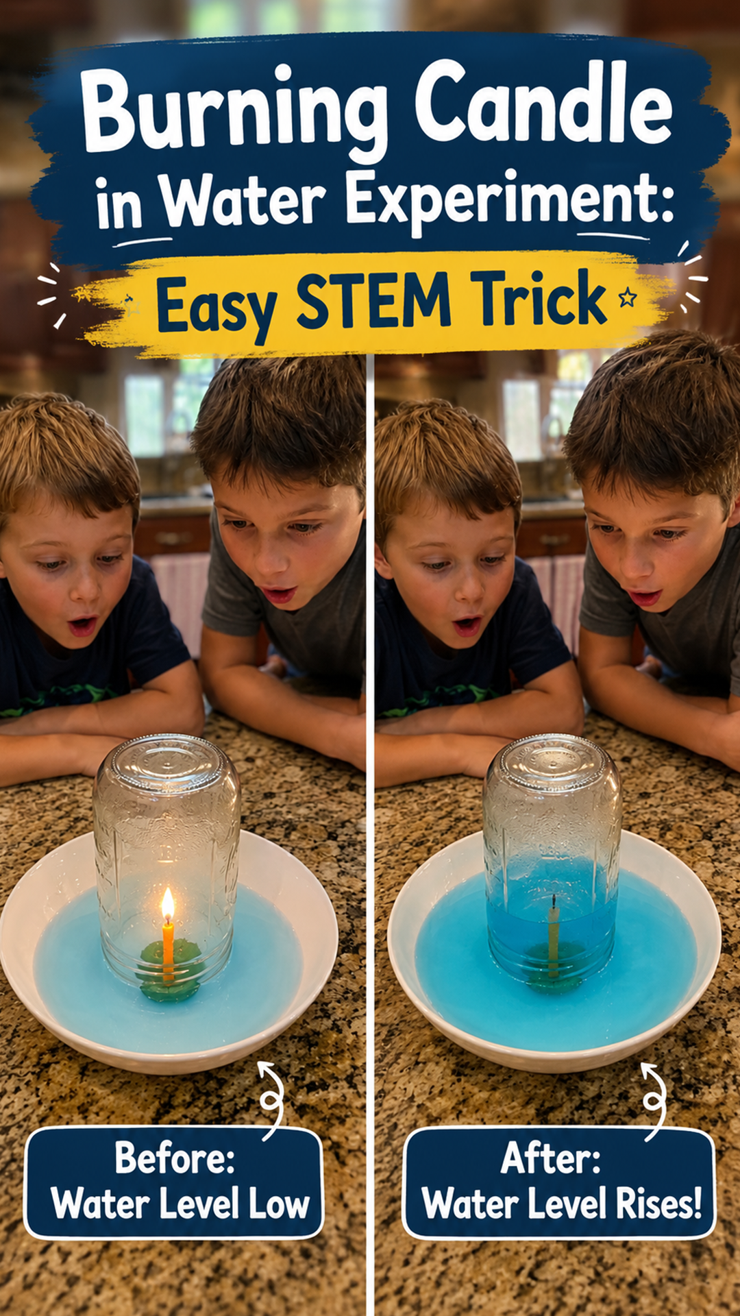 Burning Candle in Water Experiment: Easy STEM Trick