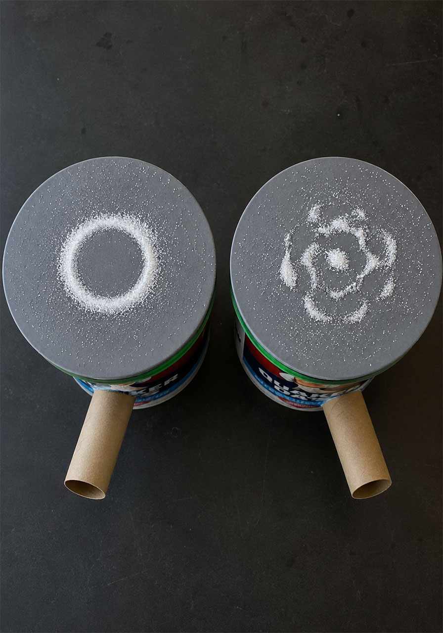 Comparing two different sound patterns formed by low and high pitched voices