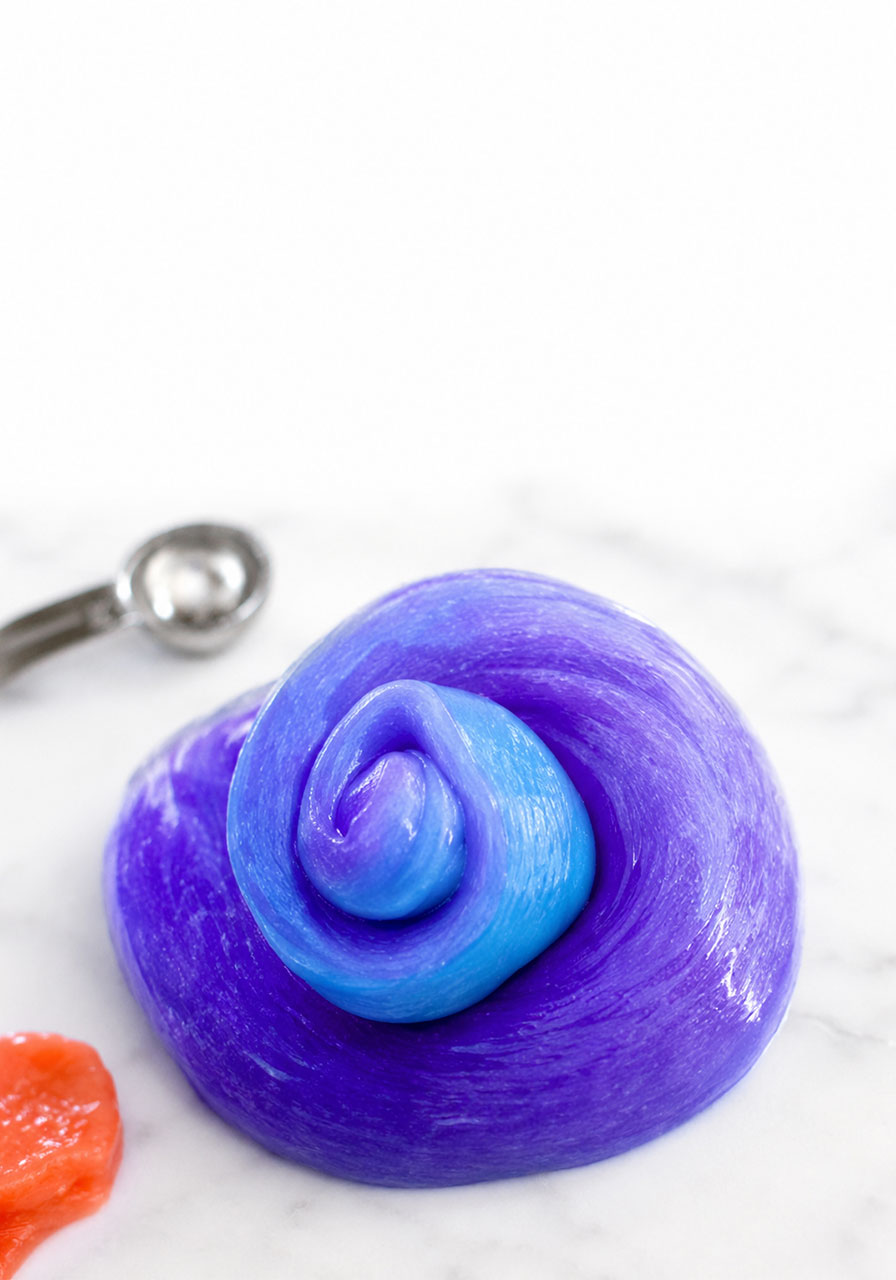 Easy DIY color-changing slime Pinterest pin for kids STEM activity idea