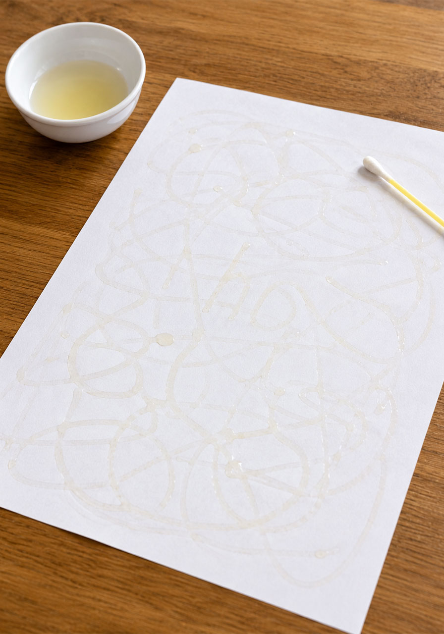Pro tip: camouflaging a secret lemon juice message with decoy lines