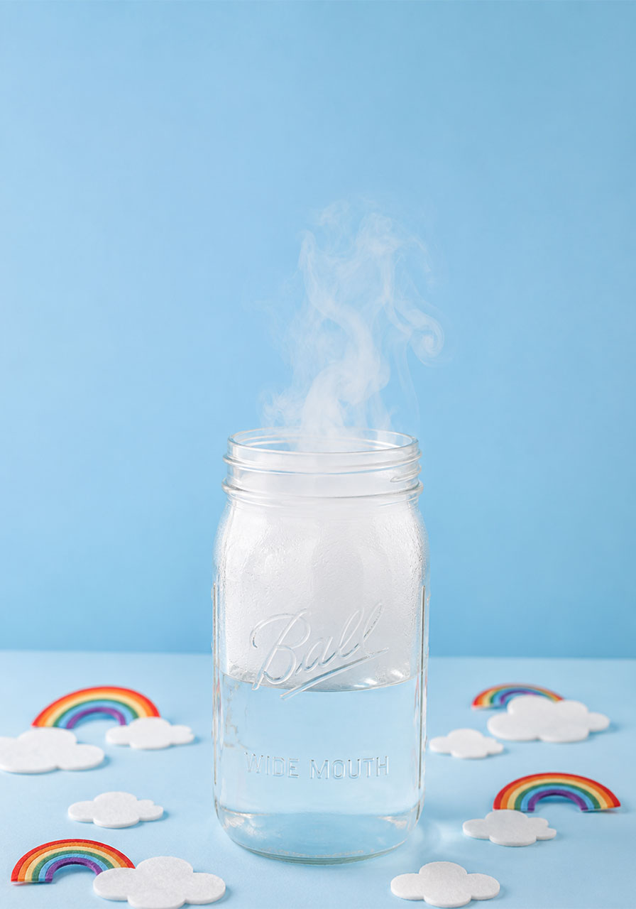 Easy cloud in a jar weather science experiment for kids Pinterest idea