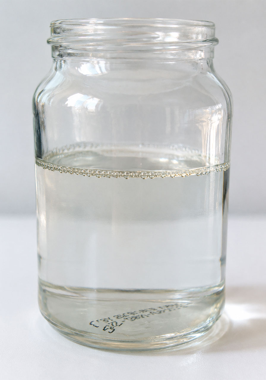 Oil and water separated into layers showing density science concept