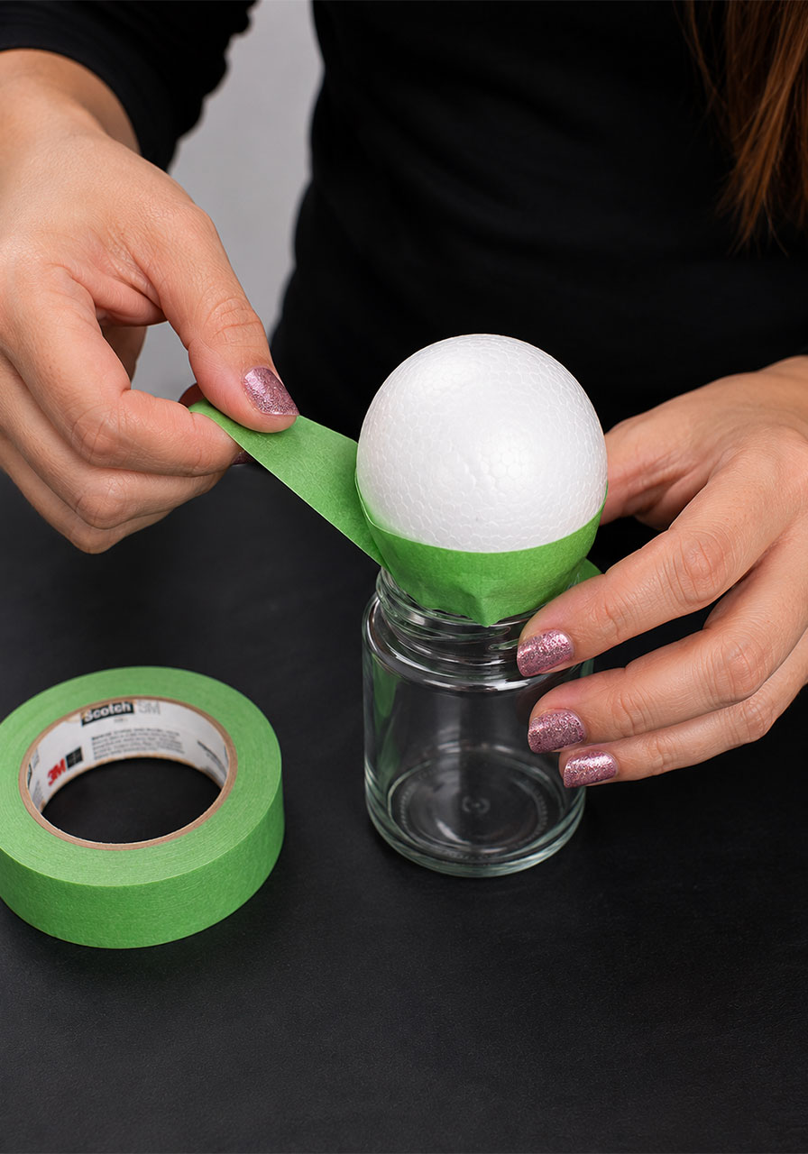 Building a Styrofoam ball and jar mold for shaping resin ghosts