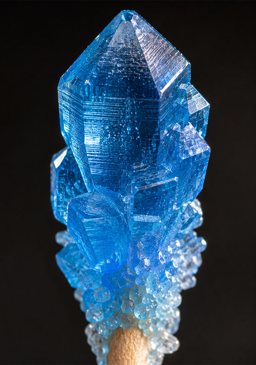 Close-up of sugar crystal structure showing crystallization science