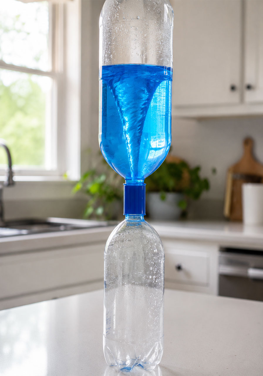 How to make a tornado in a bottle: simple science for kids in action